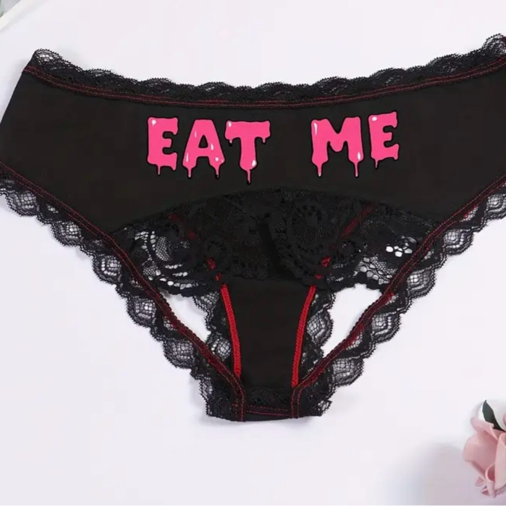 Black Lace Trim Women's Panties